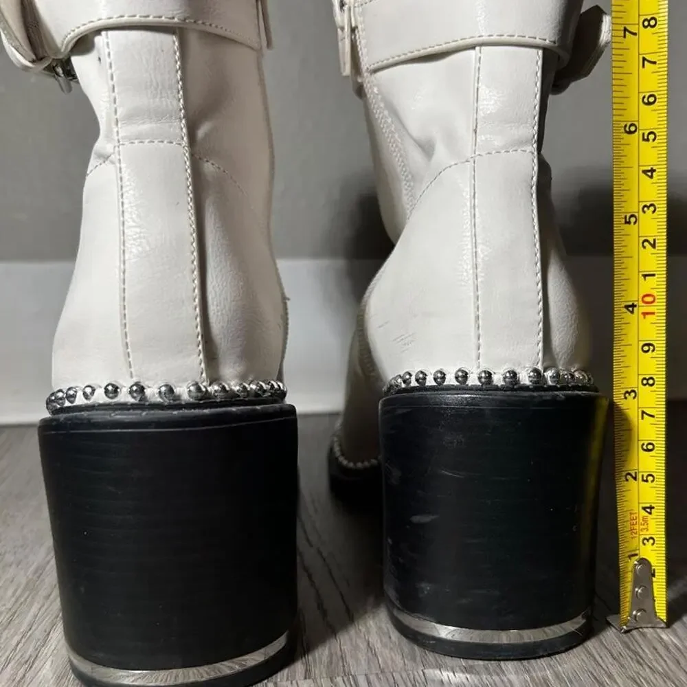 Bcbgeneration white faux leather ankle